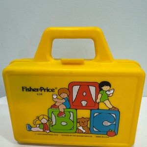 Fisher-Price Bright Yellow ABC Carry Case with Colorful Block Graphics